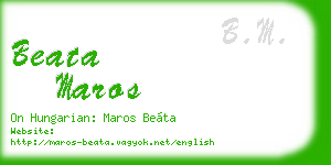 beata maros business card